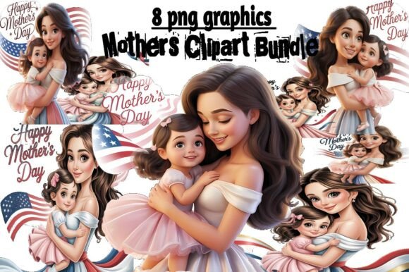 8 Happy Mother's Day Mom Daughter PNG Designs