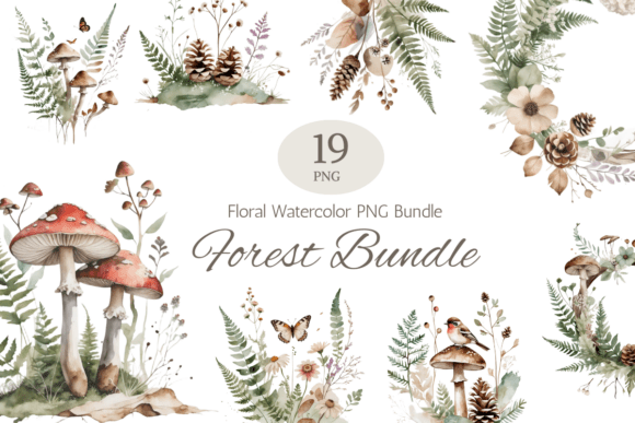 Bringing the Ethereal Woods to Life with a Forest Watercolor Clipart Bundle