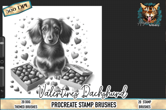 Creating Romantic Art with Valentine's Dachshund Procreate Stamps