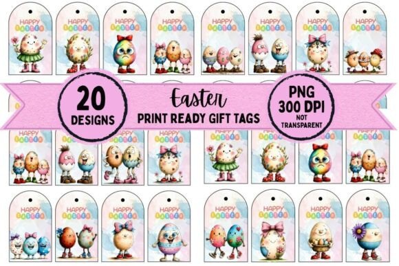 Cute Character Eggs Easter Gift Tags Guide