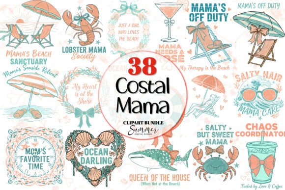 Designing the Coastal Lifestyle: A Creative Guide to Peach Costal Mama Beach Mom Quotes and Graphics
