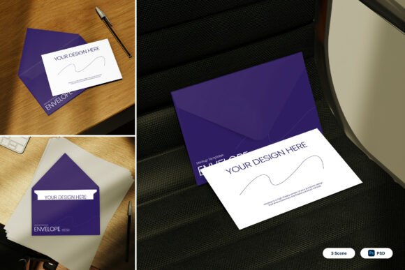 Elevate Your Brand Presentation with a Professional Envelope 3D Mockup