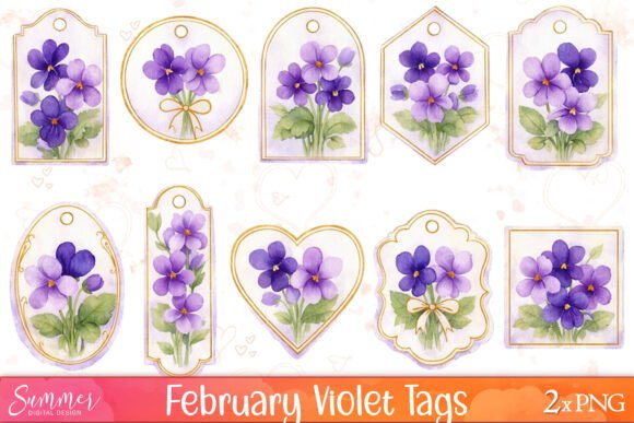 Elevating Handmade Projects with February Violet Tags Sheets Printable