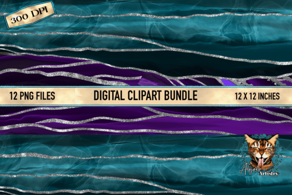 Elevating Visual Identity with the Purple Agate Abstract Clipart Bundle