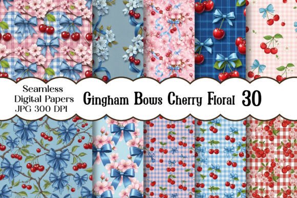 Embracing Retro Romance: The Ultimate Guide to Gingham Bows Cherry Floral Paper Patterns