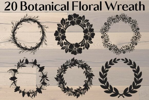 Evaluating Botanical Floral Wreath Silhouettes for Professional and Personal Design Projects