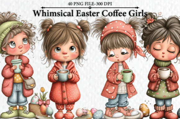 Integrating Whimsical Easter Coffee Girls Clipart into Your Seasonal Design Workflow