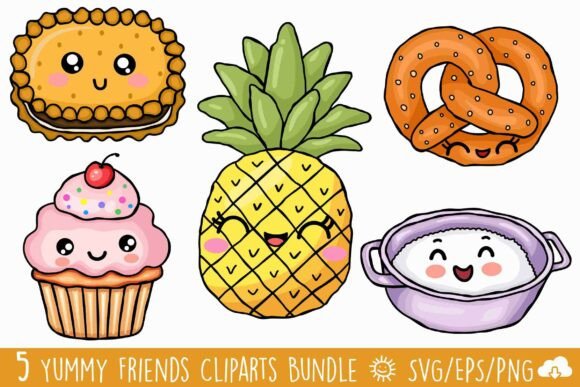 Kawaii Food Clipart: Cute Snack Designs