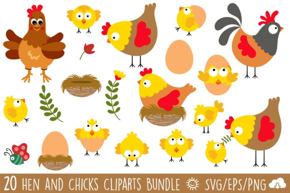 Strategic Design Decisions: Leveraging the Hen and Chicks Vector Clipart Bundle for Brand Consistency