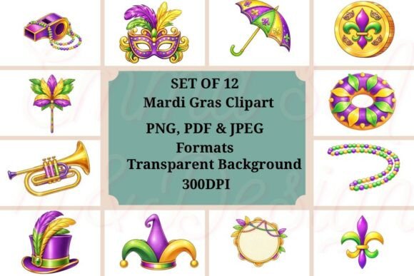 Unleash Your Creativity with a Versatile Mardi Gras Clipart Bundle
